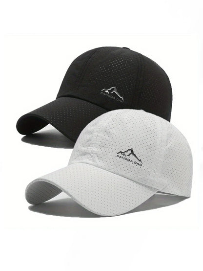 2pcs Sports Baseball Cap, Snow Mountain Print, Quick-drying, Spring Summer Leisure, D Suitable for Both Men and Women