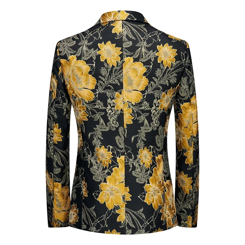 2026 New Men's Pink Embroidered Suit Jacket, Wedding Party Dress Coat, Fashionable Slim Male Blazers, Asian Size M-5XL 6XL