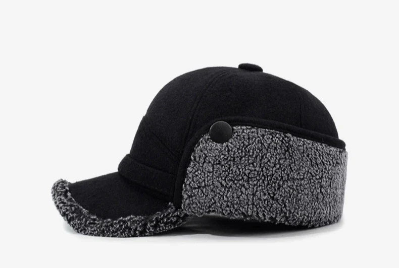 Autumn and Winter New Warm Lei Feng Hat Men's Father Outdoor Leisure Thickened in The Elderly Fleece Hat Baseball Cap Ear Cap