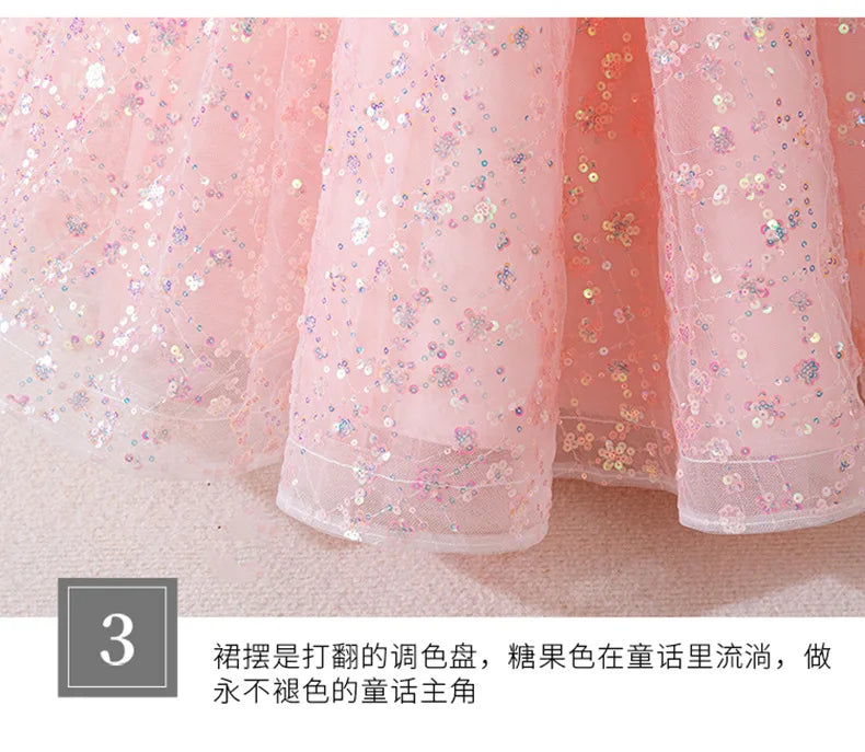 Girls' Summer New High-End Host Birthday Performance Light Luxury Piano Performance Princess Dress