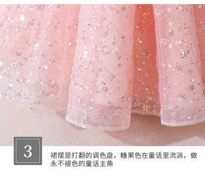 Girls' Summer New High-End Host Birthday Performance Light Luxury Piano Performance Princess Dress
