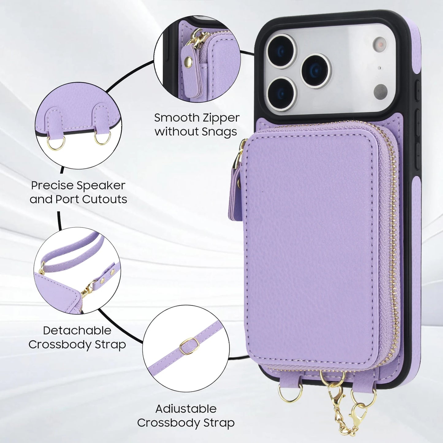 2 in 1 Detachable Crossbody Magnetic Cards Solt Wallet Leather Case For iPhone 17 Pro Max 16 Plus 15 14 13 12 Shockproof Cover