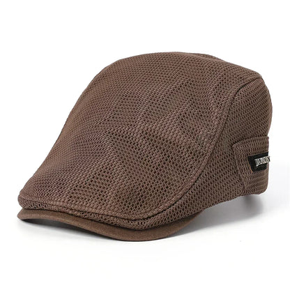 Summer Mens Hats Breathable Mesh Newsboy Caps Outdoor Baker Boy Boinas Cabbie Hat Fashion Driving Flat Cap For Women