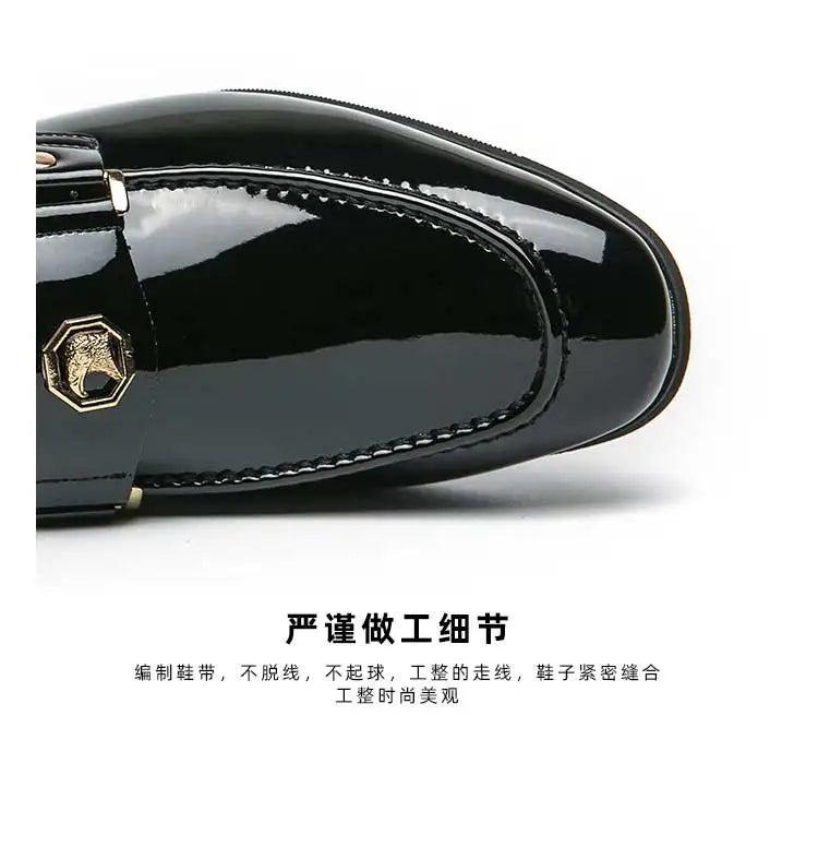 New Black Loafers Men Slip-On Round Toe Fashion Mens Dress Shoes Free Shipping Wedding Shoes for Men Size 38-47