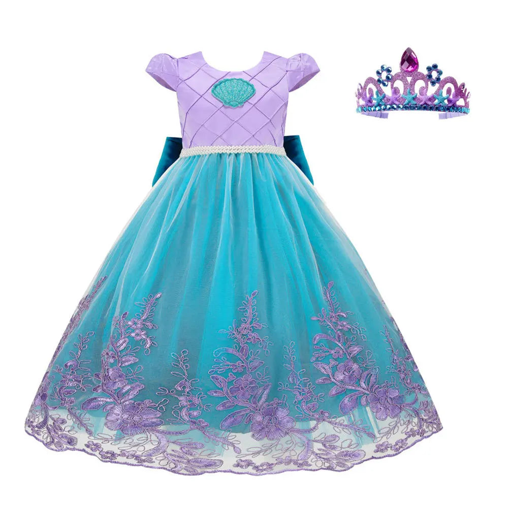 Photography Costume Girls Princess Birthday Party Little Mermaid Ball Gown Girl Ariel Puffy Dress Prom Festival Apparel Vestidos