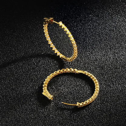 Luxury Designer D Color Full 2mm Moissanite Hoop Earrings For Women Party S925 Silver Plated 18K Gold Diamond Earring Gift