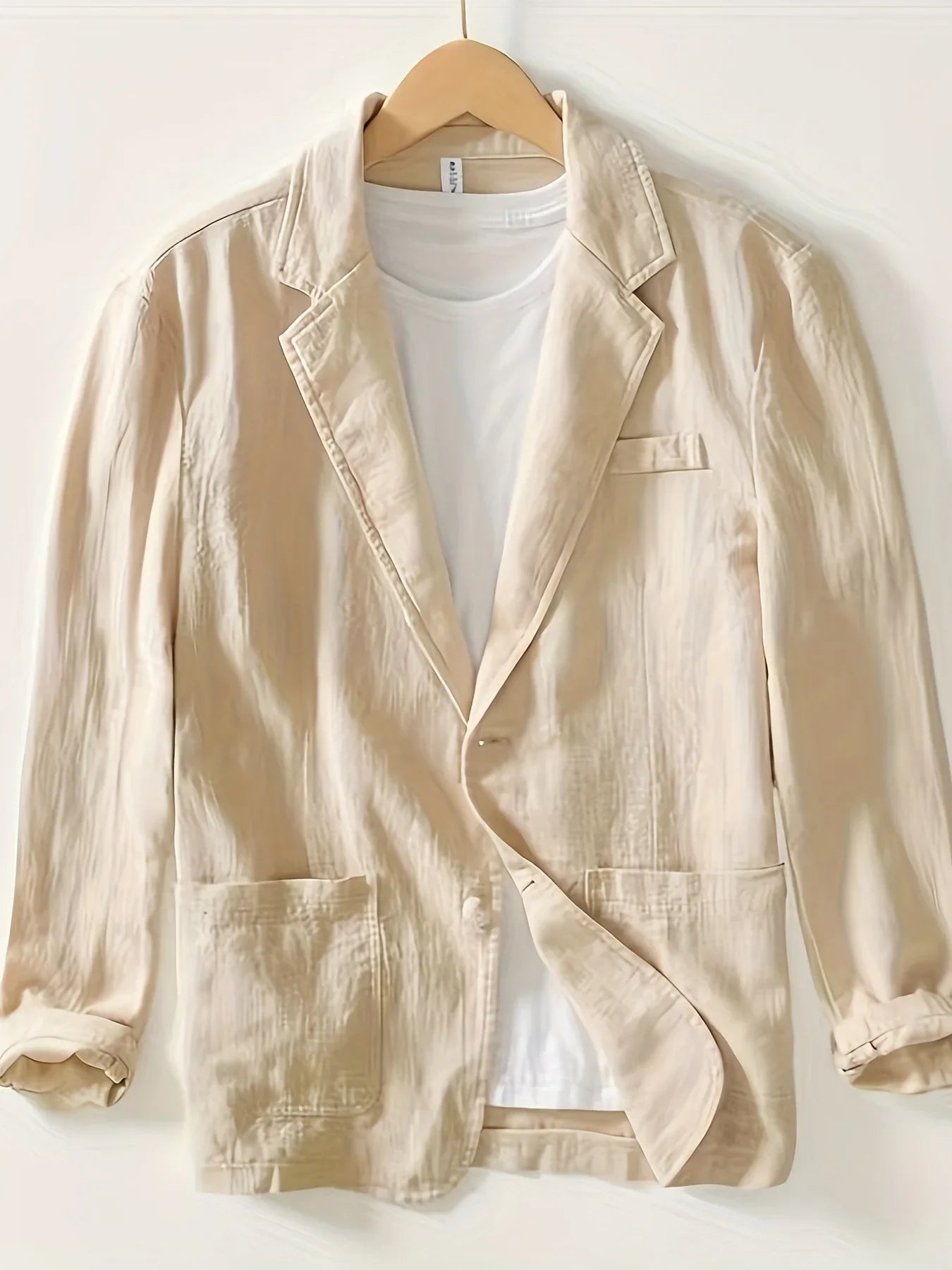 Men's Casual Suit Single-layer Jacket Solid Color Cotton And Linen Casual Fashion Men's Top