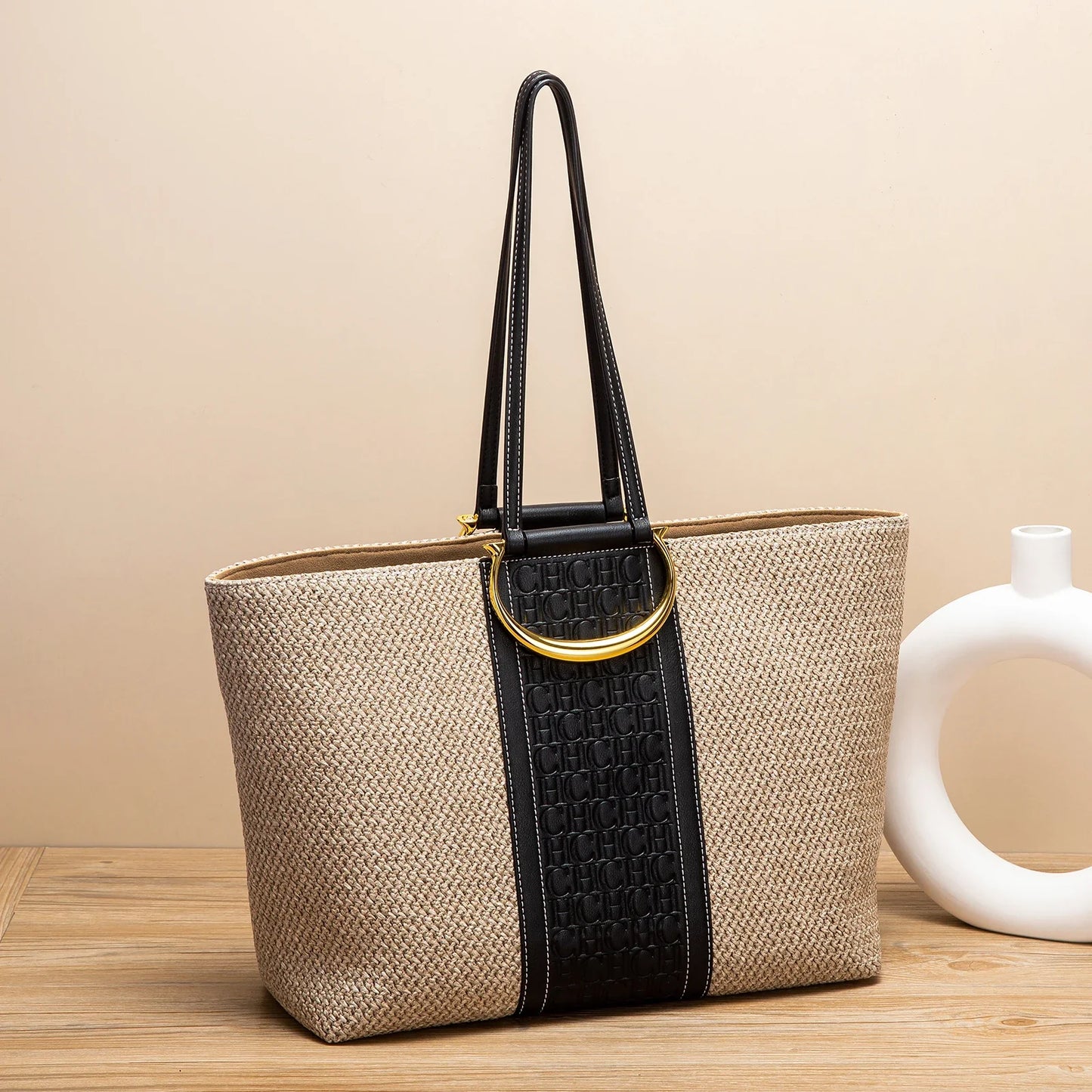 Women's Tote Bag New Large Capacity Brand Grass Weaving High Quality Handbag Women's Vacation Beach Bag Storage Bag
