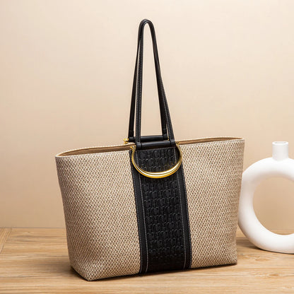 Women's Tote Bag New Large Capacity Brand Grass Weaving High Quality Handbag Women's Vacation Beach Bag Storage Bag