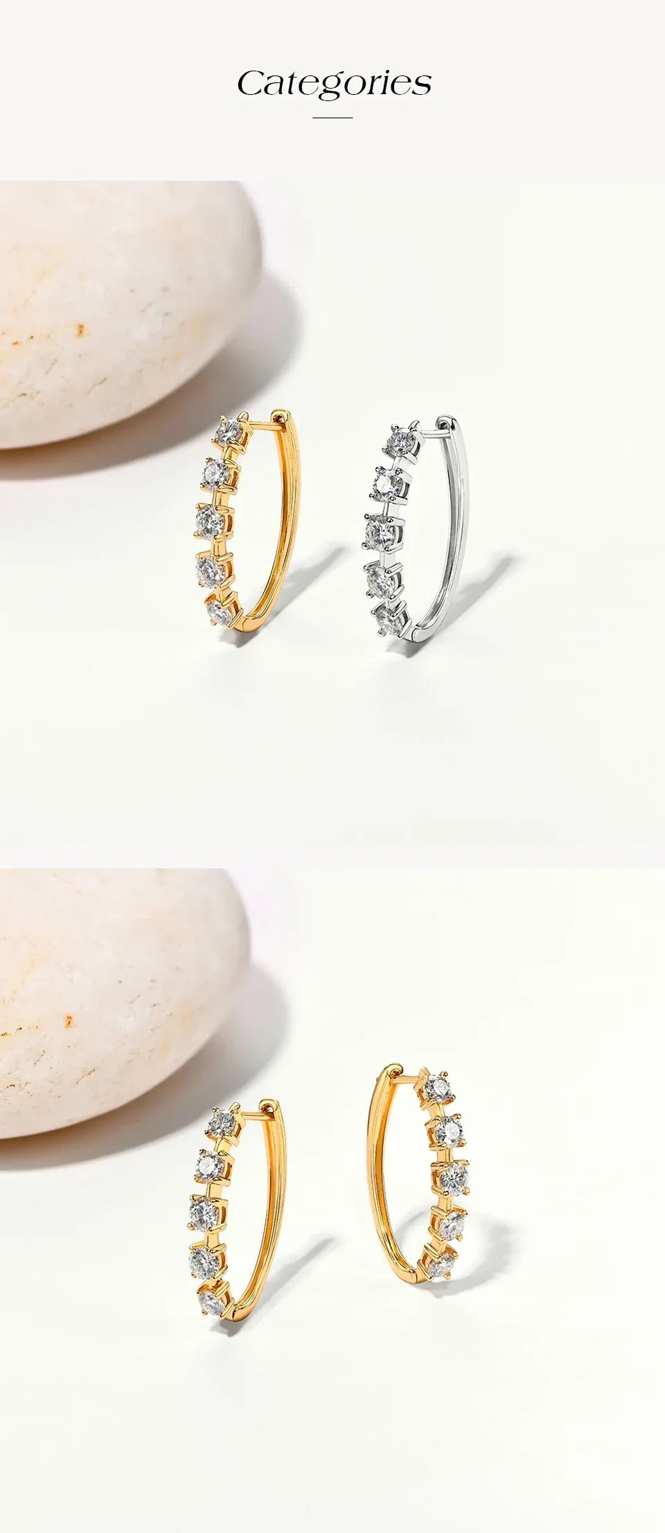 D VVS1 Moissanite Diamond Earrings S925 Sterling Silver 18K Gold Plated 4-Claws Eardrop For Women Wedding Party Jewelry