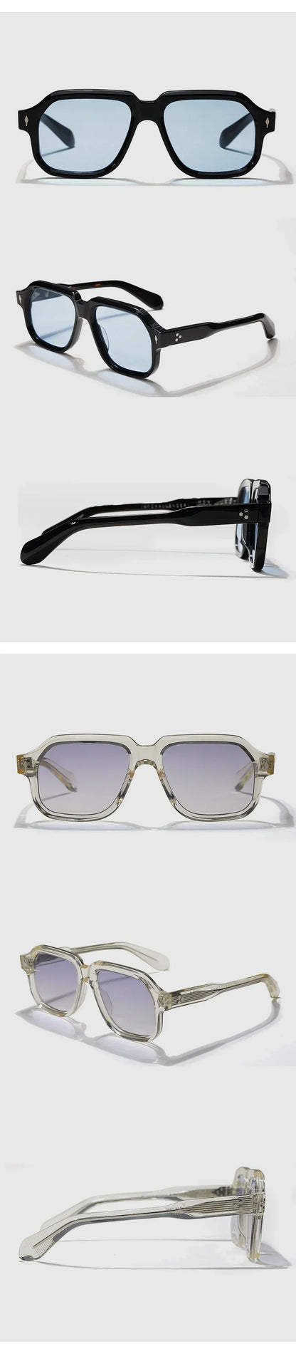 Fashion Top Quality Brand Men Sunglasses Retro Acetate Square Driving Overzie Outdoor Protection UV400 Luxury Women SUN GLASSES