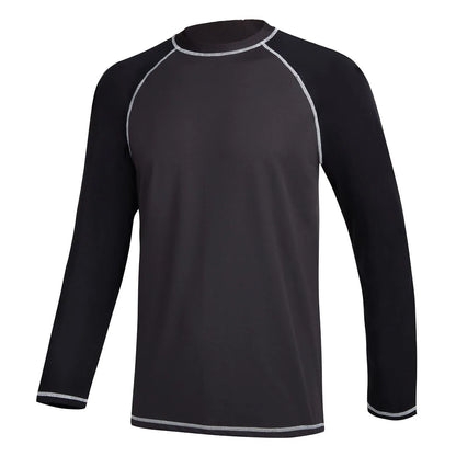 Men's Long Sleeve Swim Shirts Rashguard UPF 50+ UV Sun Protection Shirt Athletic Workout Running Hiking T-Shirt Swimwear