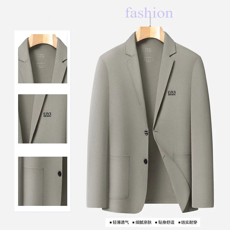 Blazer Summer Men's Casual Fashion Korean-style Business Solid Color Breathable, Lightweight and Sun-protective Clothing Blazer