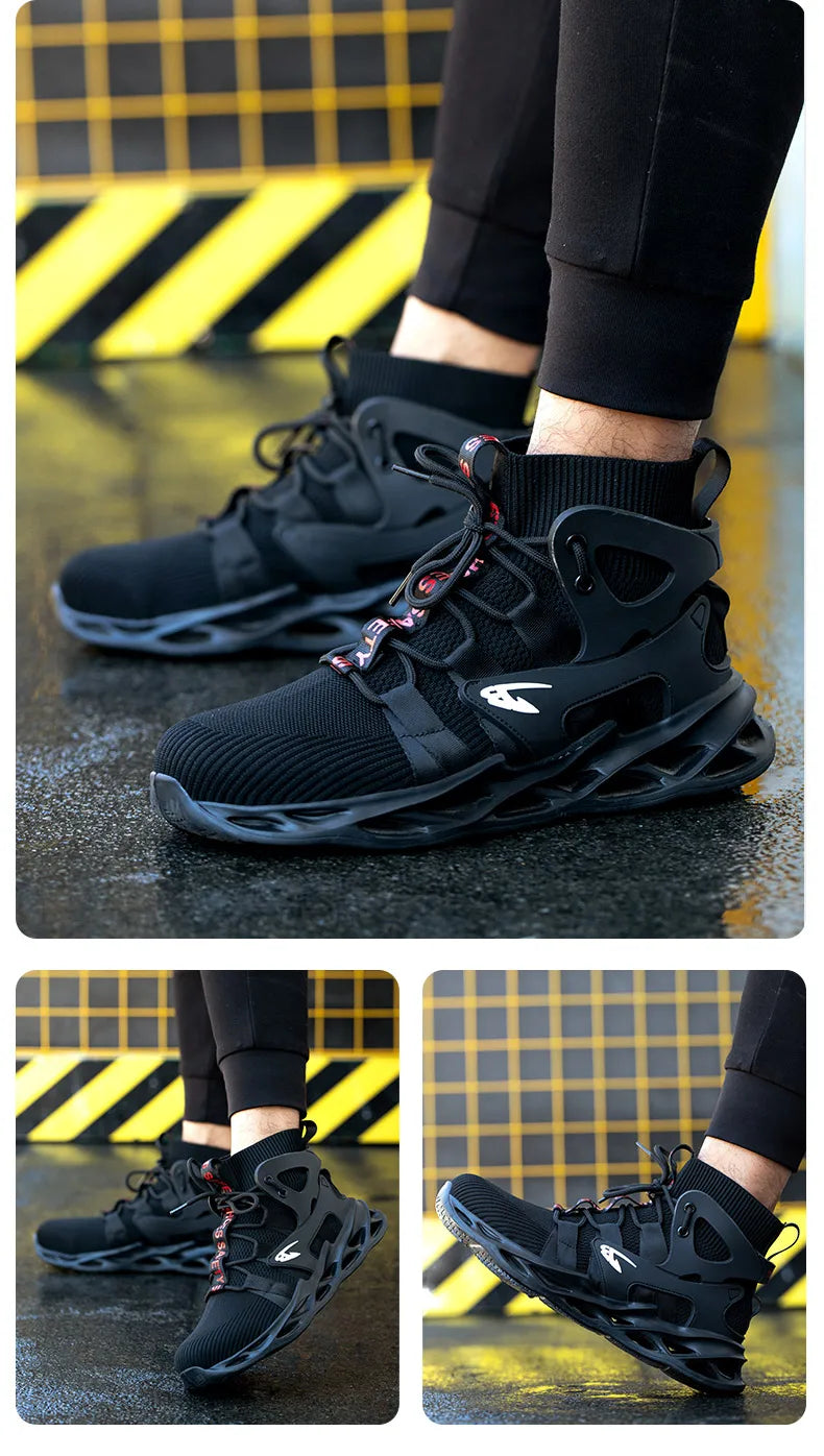 Construction Work Shoes Slip Resistant Lightweight Breathable Sneakers for Men Protection Safety Shoes Work Hiker Boots