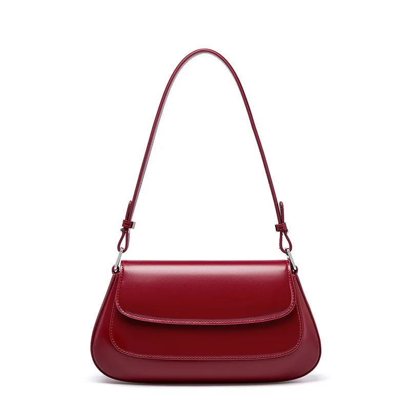 underarm cowhide Genuine leather handbags women vintage shoulder bag female luxury bags womens high quality 2026