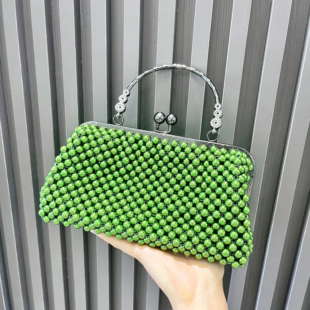 Purses and handbag luxury Designer Clutch purse handmade Pearl decoration Party Wedding Evening bag banquet bag