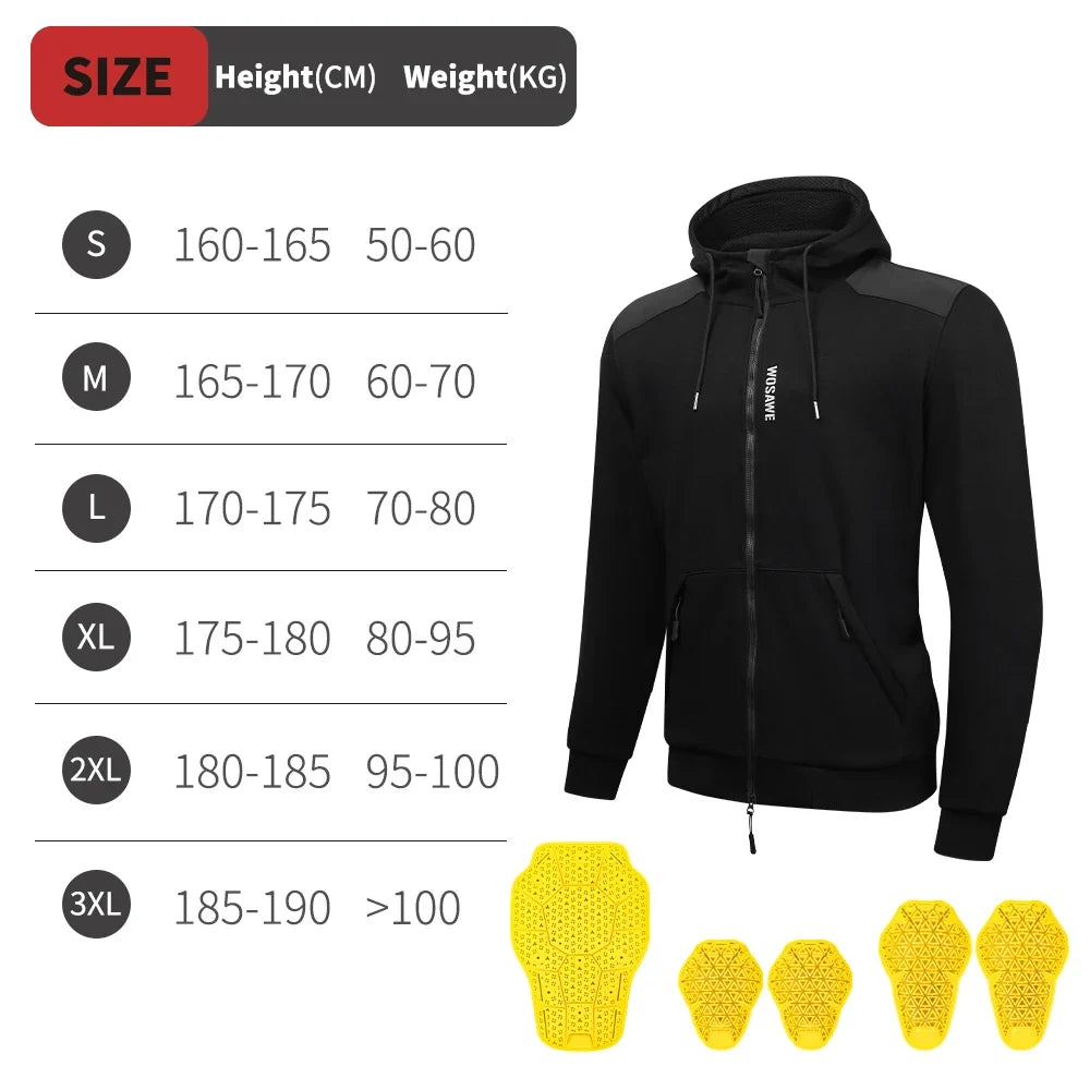 Men Motorcycle Hoodie Shirt Motorcycle Winter Warm Jacket Riding Casual Motorcycle Riding Clothes