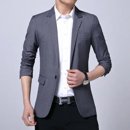 Spring Autumn Suits Men Smart Casual Slim Fit Business Korean Solid Color Men Suits Professional Wear Mens Blazer Jacket
