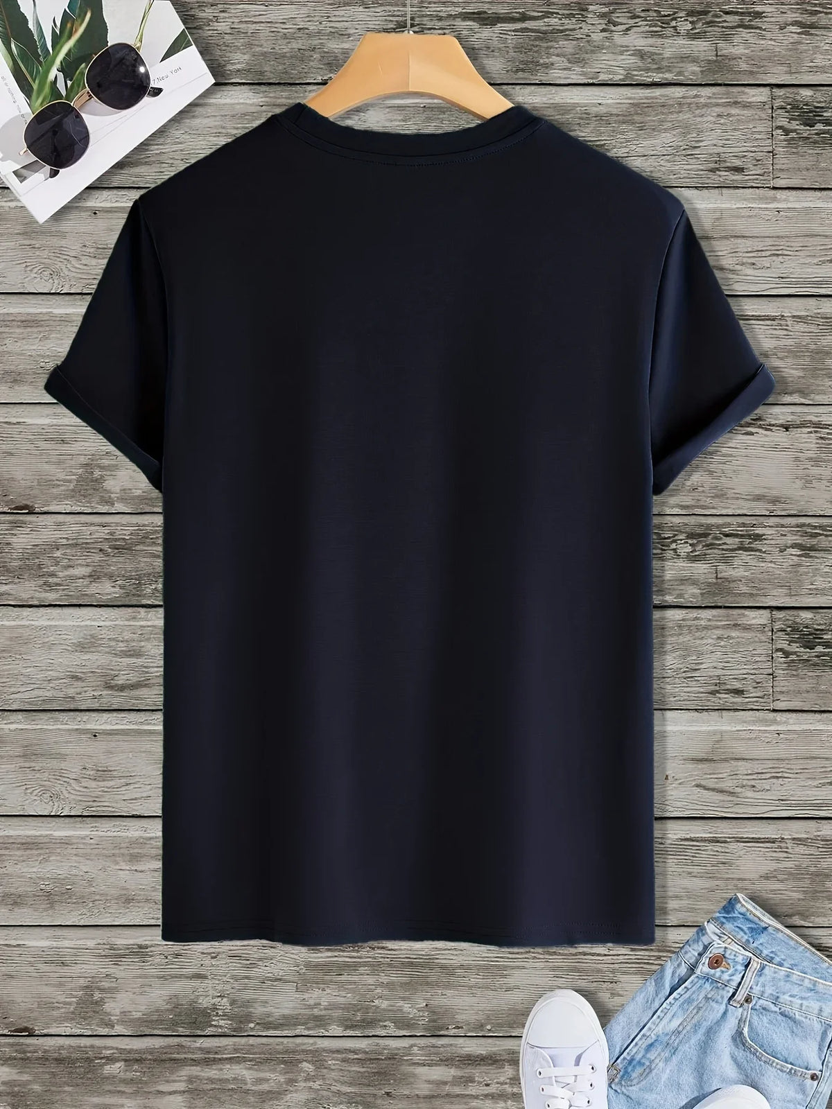 Men's summer 100 cotton fashionable casual loose plus size American flag printed sports round neck short sleeved T-shirt top