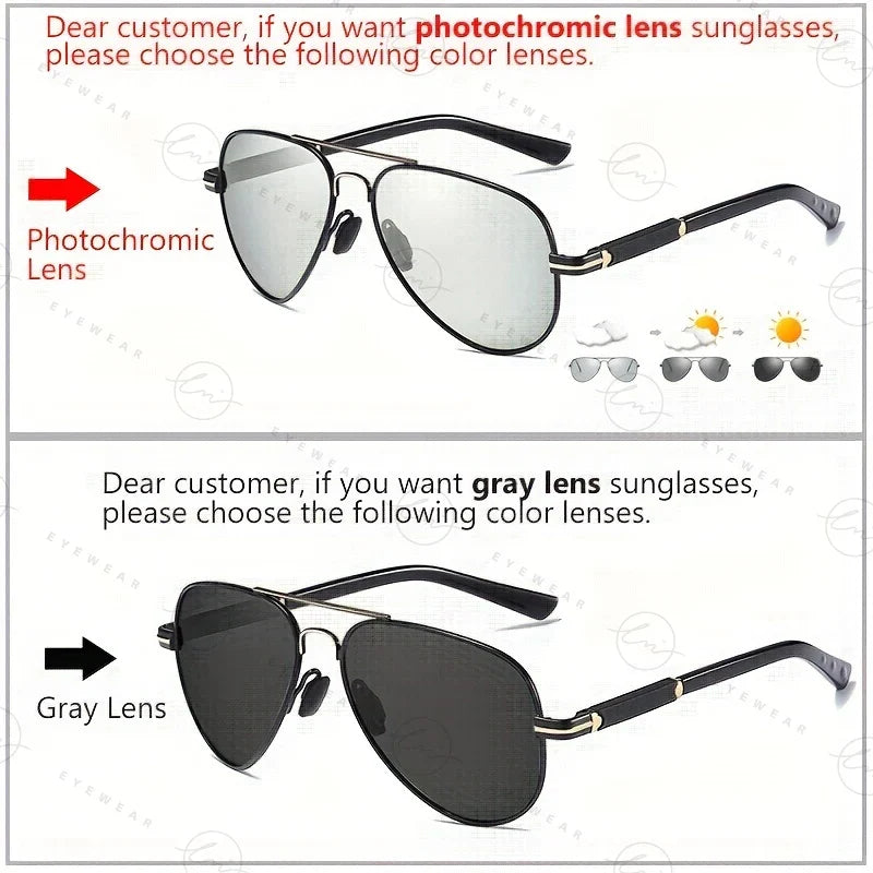 Brand Design Aviation Sunglasses Polarized Man Photochromic UV400 Glasses Woman Anti-glare Driving Goggles zonnebril heren