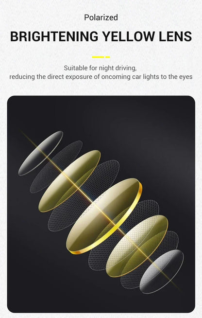 Yellow Polarized Sunglasses for Driving Night Vision Cycling Glasses Fashion MTB Mountain Bike Men Women Casual Glasses