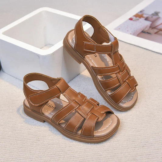 Kids Summer Sandals for Boys Girls Unisex Fashion Open Toes All Match Size 21-30 Children Beach Shoes Anti-skid Breathable Soft