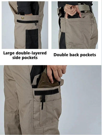 Multi-Pocket Men's Tactical Casual Pants Cargo Pants Outdoor Hiking Trousers Wear-Resistant Training Overalls