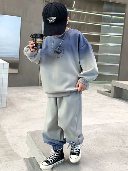 Print Sweatshirt Set Boy Autumn Winter Boys Sets Children's Clothing Top Bottom Costume Child Kids Clothes Suit Boy's 4 Years