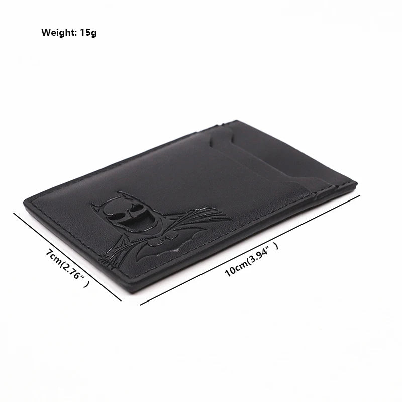 Portefeuille Bat ID pour hommes, étui porte-cartes fin en cuir avec découpe visage masque de super-héros, cadeau pour mari, adolescent, petit ami