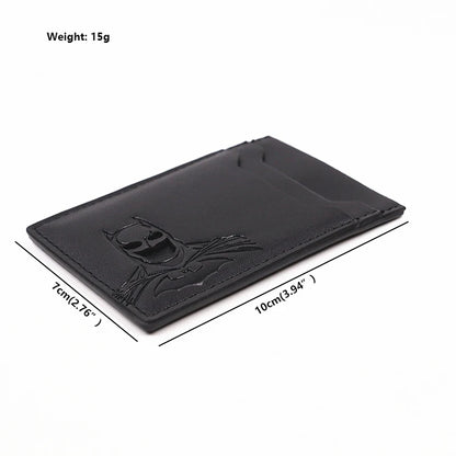 Portefeuille Bat ID pour hommes, étui porte-cartes fin en cuir avec découpe visage masque de super-héros, cadeau pour mari, adolescent, petit ami