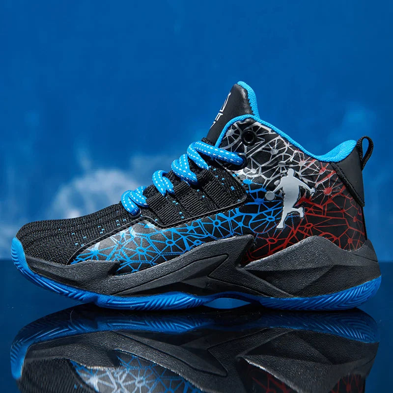 Boys Basketball Shoes Classic Kids Sneakers Fashion Tennis Kid Sport Shoes Outdoor Non-Slip Trainer Children School Basketball