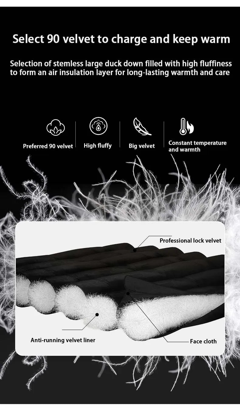 Winter Three-Tn-One Down Hiking Pants Men Windproof Waterproof Antifouling 90 White Duck Down Removable Liner Outdoor Sport Pant