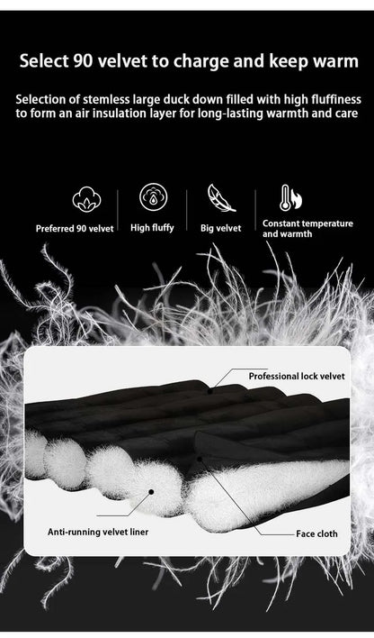 Winter Three-Tn-One Down Hiking Pants Men Windproof Waterproof Antifouling 90 White Duck Down Removable Liner Outdoor Sport Pant