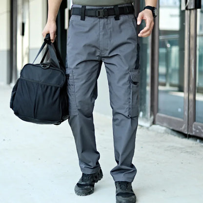 Outdoor Tactical Pants Men Casual Cargo Trousers Multi-pocket Waterproof Pant Autumn Spring Outdoor Workwear Hiking Trousers