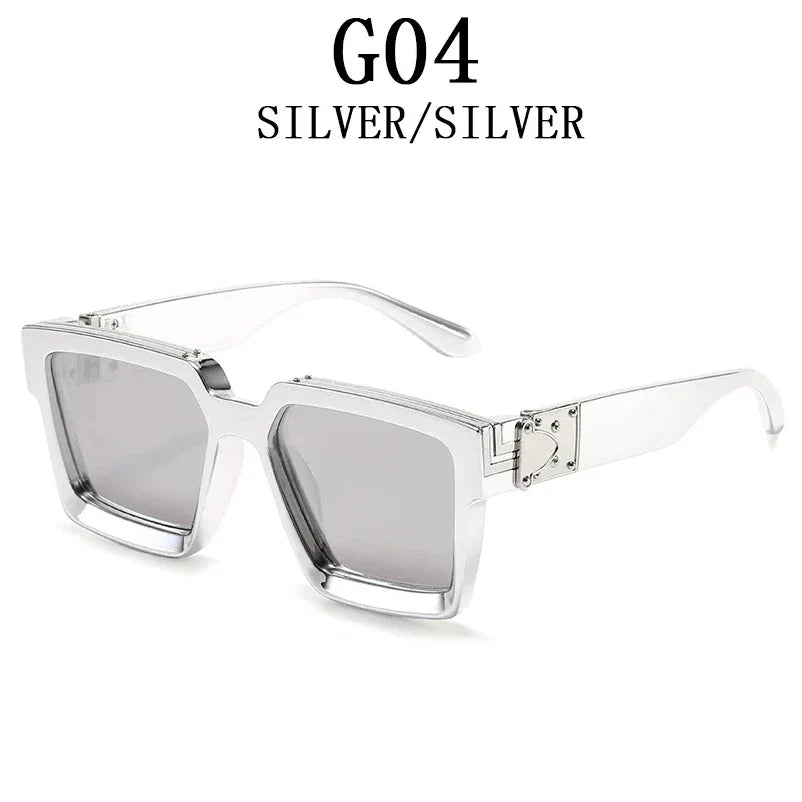 Millionaire Sunglasses For Men Vintage Square Fashion Glasses Luxury Retro Sunglasses Women Trending Punk Gafas De Sol Lentes