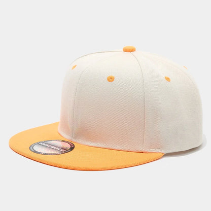 Blank Two Tone Snapback Cap Men Women Flat Brim Baseball Hat Color Block Hip Hop Streetwear Adjustable Plain Bboy Caps