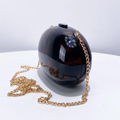 Oval Acrylic Wedding Evening Clutch Party Bag For Women Luxury Designer Handbag And Purse 2024 New In Fashion Shoulder Crossbody