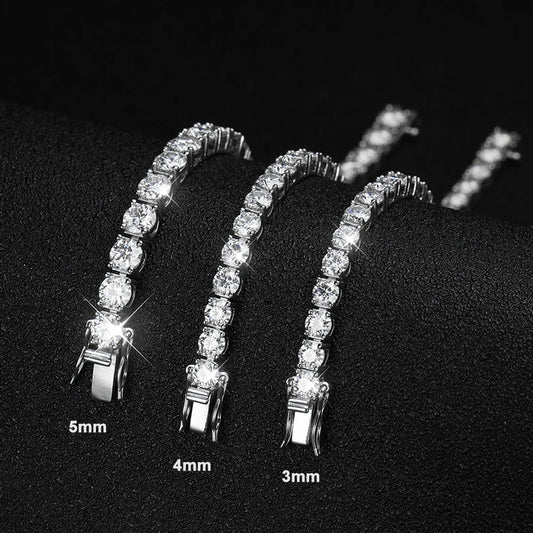 Bracelet Tennis Moissanite 3mm 4mm Diamants GRA Plaqués Argent 925 Or 18K Bijoux de Fête de Mariage Bracelets pour Femmes Hommes
