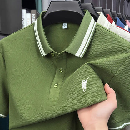 100% cotton luxury brand short sleeve polo shirt men new classic pony embroidery summer T-shirt high-end fashion casual Paul top