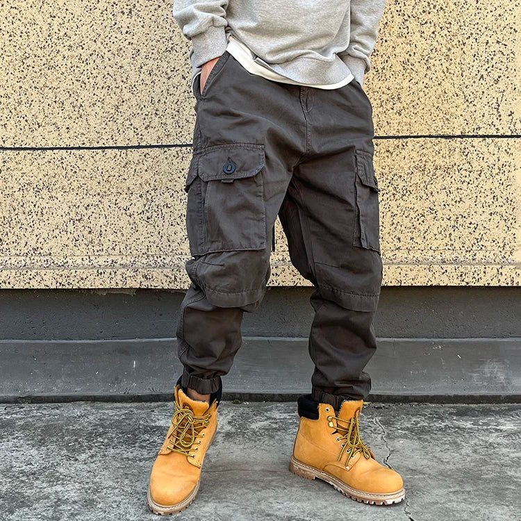 Korean Streetwear Tactical Cargo Pants Japanese Harajuku Casual Plus Size Harem Joggers Men Clothing Multi-Pocket Trousers Male