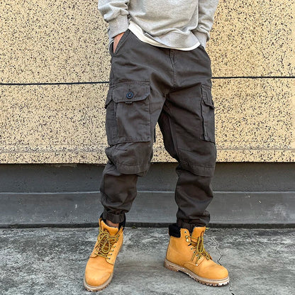 Korean Streetwear Tactical Cargo Pants Japanese Harajuku Casual Plus Size Harem Joggers Men Clothing Multi-Pocket Trousers Male