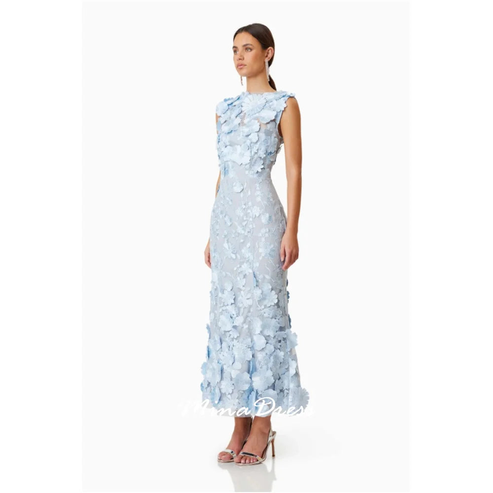Mina Customized Cocktail Party Prom Dress Arabic Evening Dress Luxury Elegant Party Dresses Woman Grace 3D Floral Lace 2025