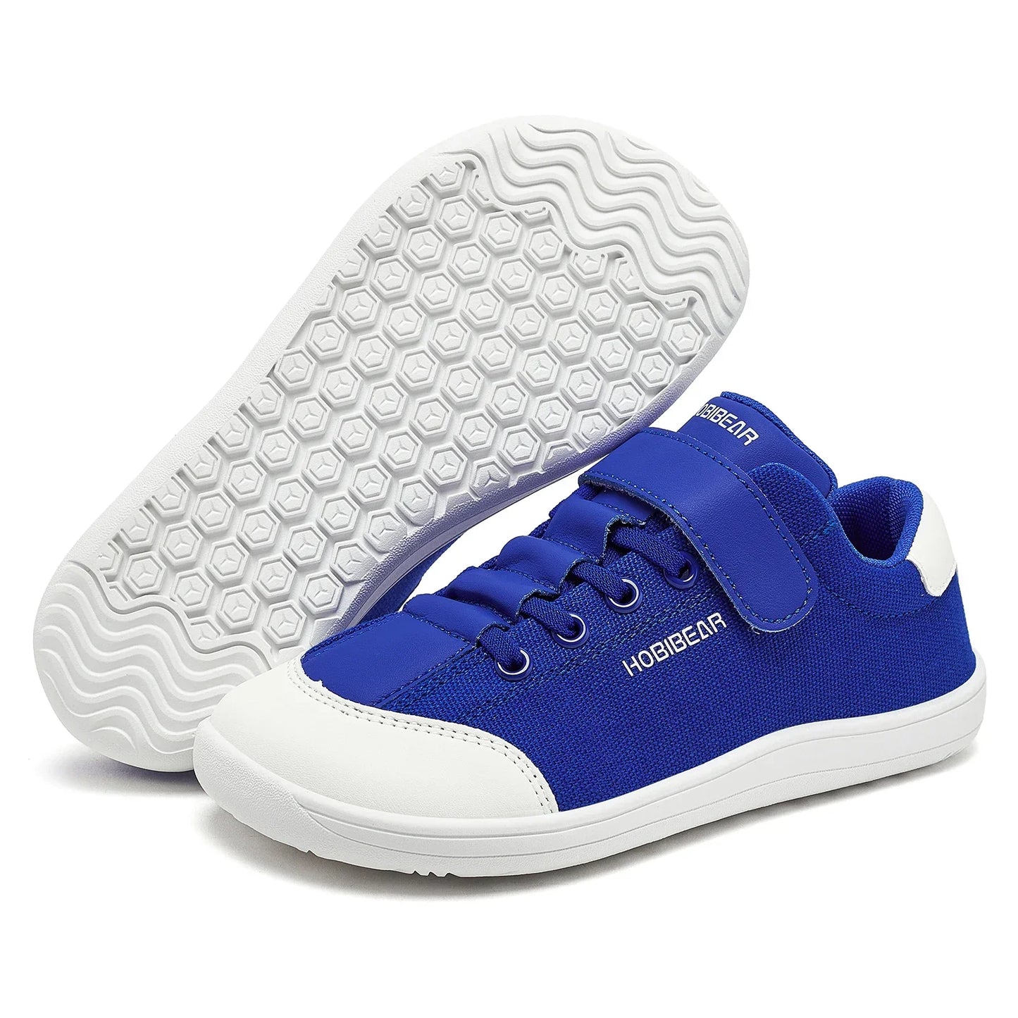 Boys Girls Barefoot Shoes Kids Wide Toe Minimalist Sneakers Lightweight Hook Loop Artificial Leather Fabric Shoes
