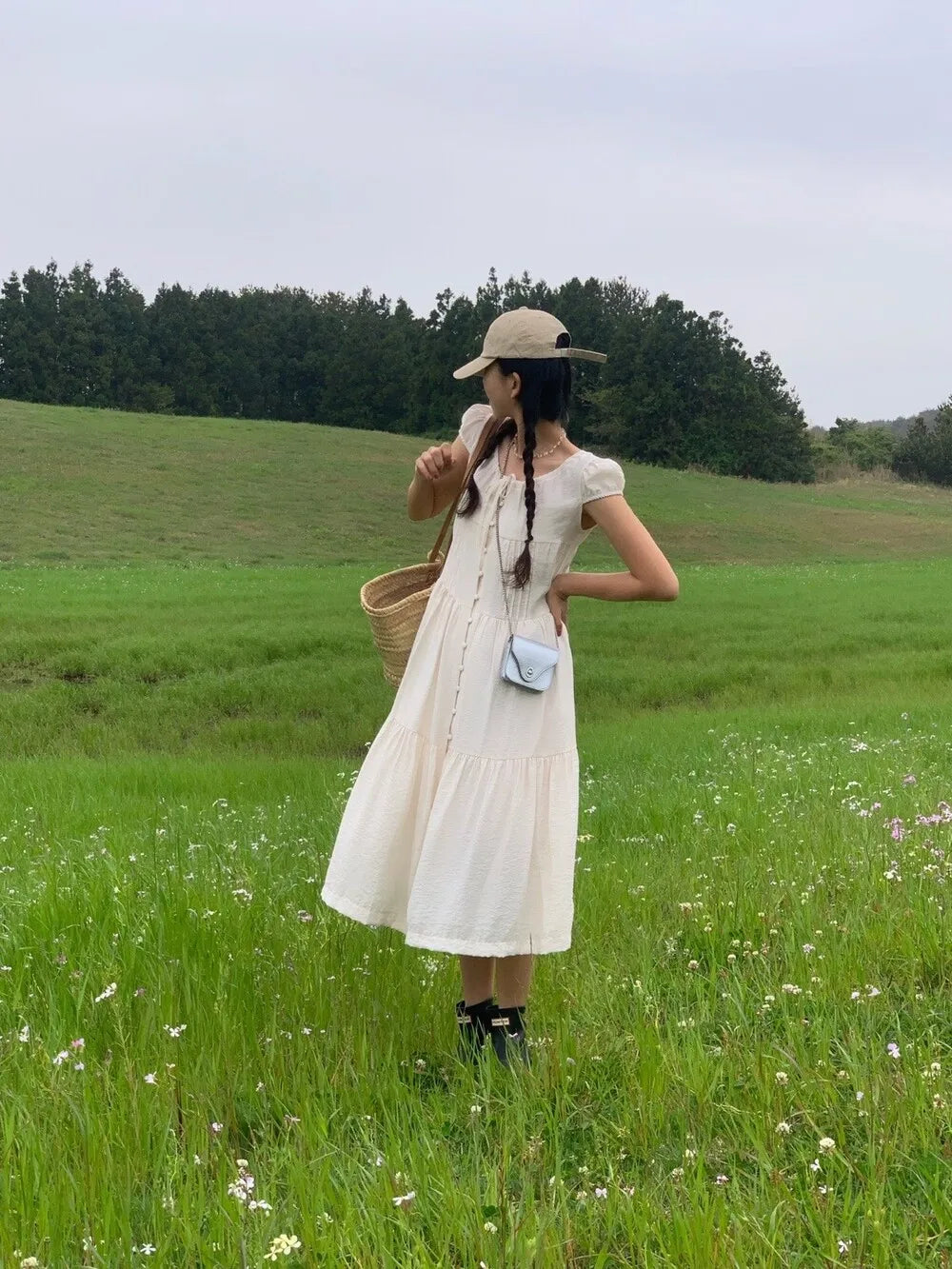 Spring 2025 Chic A-Line Dr Korean Sle Long Svel Women's Faionable Gown Ele Personali Commute Suitable Dr