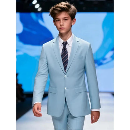Boys Suit 5-piece Jacket Vest Pants Pocket Shirt Tie Random Casual Formal Wedding Teen Suit Dress School Uniform Size 4-16Y