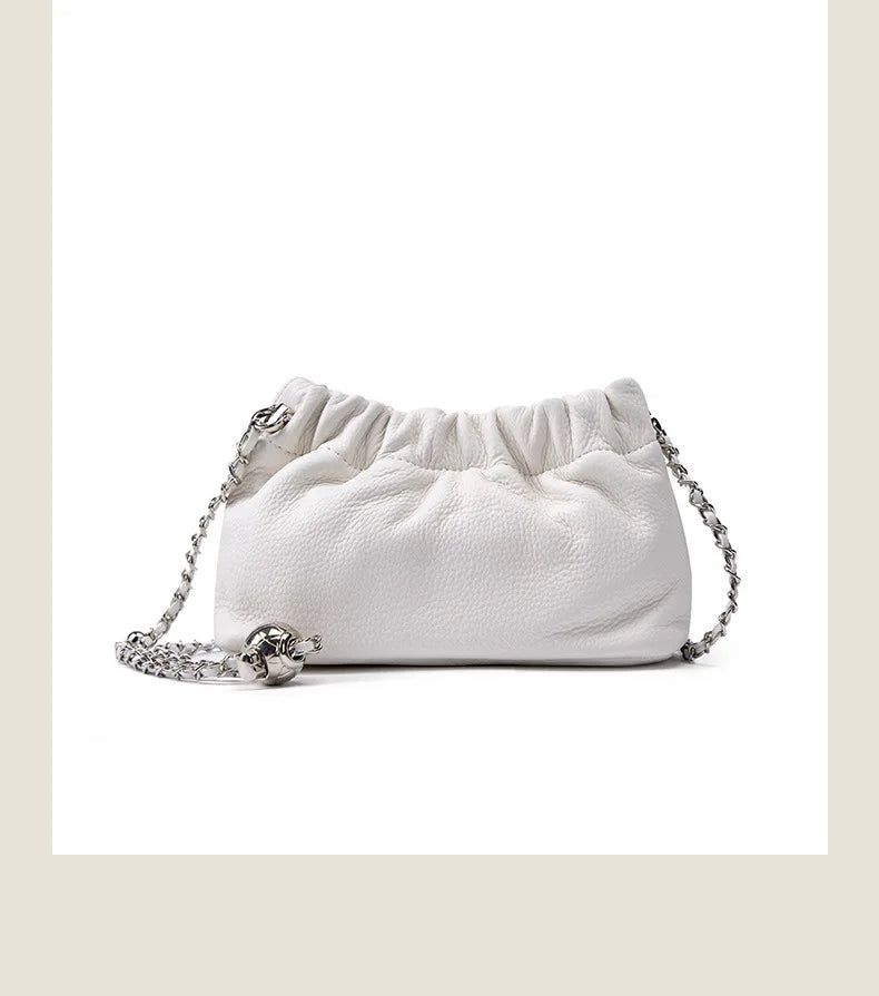 Genuine Leather Women Shoulder Bags Luxury Brand Small Chain Flap Bags for Ladies Handbag Natural Cowskin Female Crossbody Bags