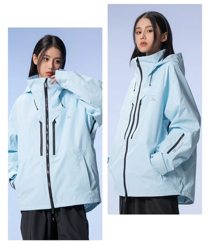 Thicken 3L Ski Jacket Men Women Windproof Waterproof Winter Ski Coat Ski Wear Solid Color Hooded Warm Snowboard Ski Suit