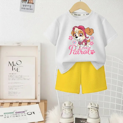 Printed Summer Girls Casual Outfits Children's Shorts Sets Kids T Shirt and Shorts Two Piece Set Outdoor Sportwear