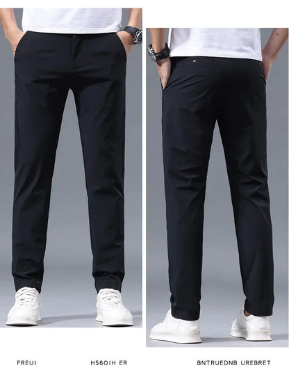 Summer New Stretch Soft Suit Pants Men Thin Fashion Business Elastic Waist Korean Slim Brand Clothes Casual Formal Trousers Male