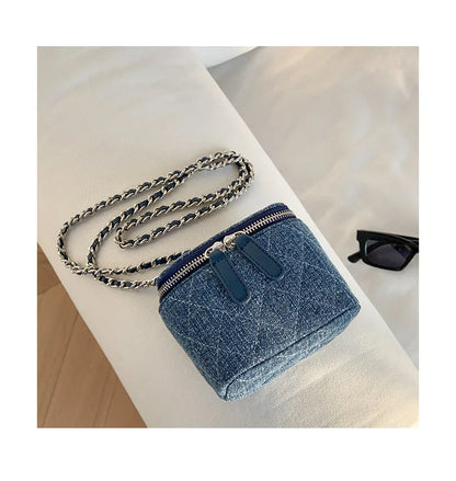 Mini Denim Crossbody Bags for Women 2026 Lingge Chains Shoulder Bag Fashion Brands Box Bag Lipstick Coins Purses and Handbags